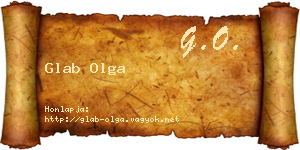 Glab Olga névjegykártya